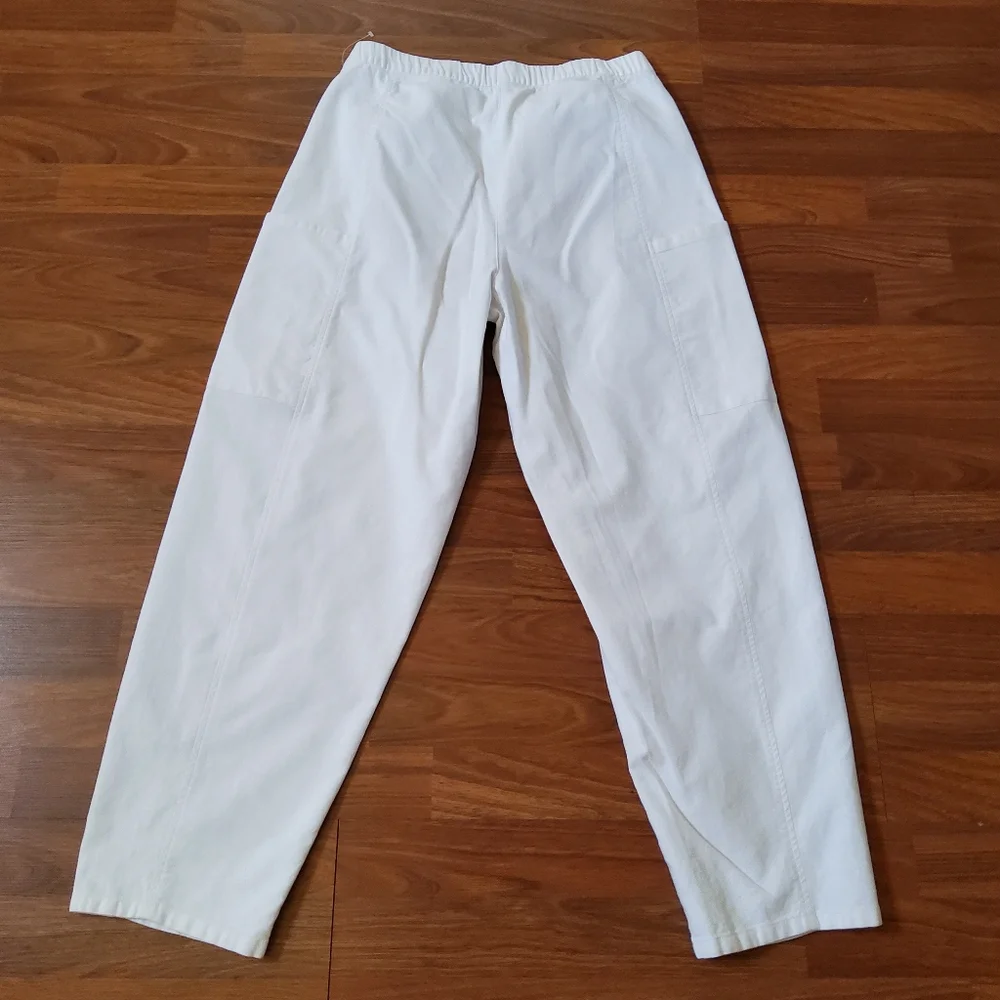 Eileen Fisher White Organic Cotton Hemp Crop Pants Cargo Size S EUC - Picture 6 of 11